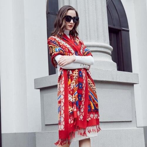 Wool Women Scarves Stoles Elegant Carf Warm Shawl Bandana Scarf Luxury Brand Muslim Hijab Beach Blanket Face Shield Foulard