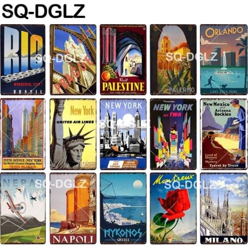 [SQ-DGLZ] New York City Plaque Metal Sign Vintage Decor For Home Metalen Borden Metal Poster Pub Tin Sign