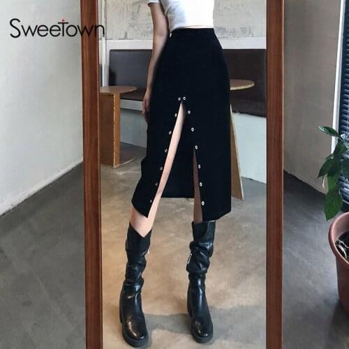 Sweetown Slit Pencil Skirts