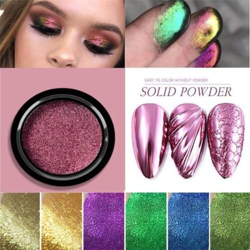 0.5g Solid State Mirror Metallic Effect Glitter Powder Nail Art UV Gel Polishing Chrome Flakes Pigment Dust Decorations Manicure