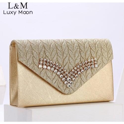 Envelope Evening Clutch Bag For Women Wedding Bridal Diamond Luxury Designer Handbag Small Purse Fashion Chain Shoulder BagX622H