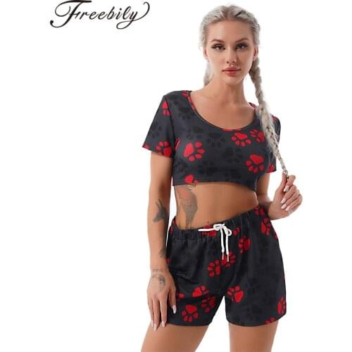 Women Summer Casual Sports Set Gym Yoga Running Set Suit Sportswear 2Pcs Cropped T-shirt and High Waist Shorts Leisure Home Wear