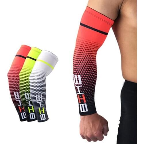 1 Pair Men Cycling Arm Sleeves Running Arm Cuff Cover UV Sun Protection Sunscreen Bike Bicycle Arm Warmers Sportswear