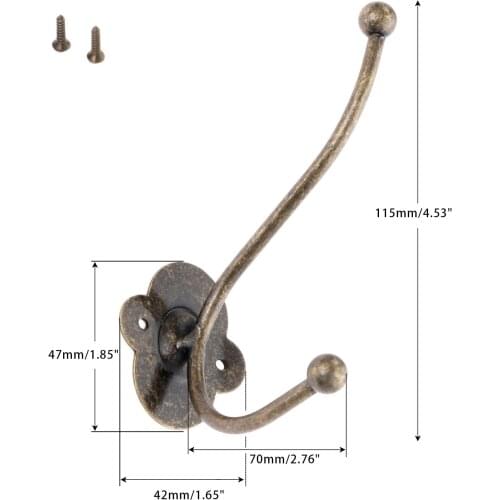1pc 115*42*70mm Antique Door Hanger Hooks Vintage Bathroom Wall Hanger Hats Bag Keychain Zinc Alloy Hook Coat Wall Hooks
