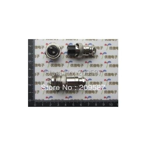 2pcs 2 Pin Male & Female Wire Panel Connector GX16-2