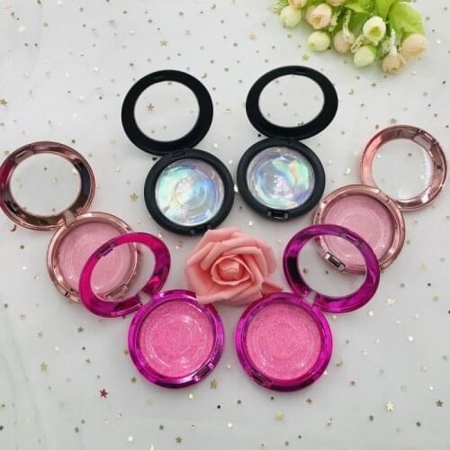 20pcs/lot Round Lash Case Rose Gold Empty Eyelashes Boxes for Natural Mink Lashes