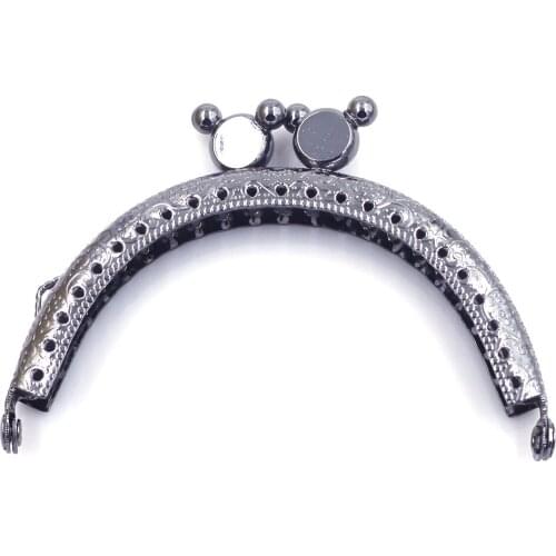 30 8.5cm Gunmetal Black Purse Bag Frames Clutch Buckles Kiss Clasps Bear Head DIY Handbag Luggage Accessories Replace Hardware