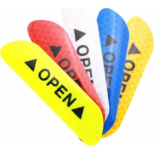 4Pcs/Set Car OPEN Reflective Tape Warning Mark Reflective Door Sticker for Hyundai ix35 iX45 iX25 i20 i30 Sonata