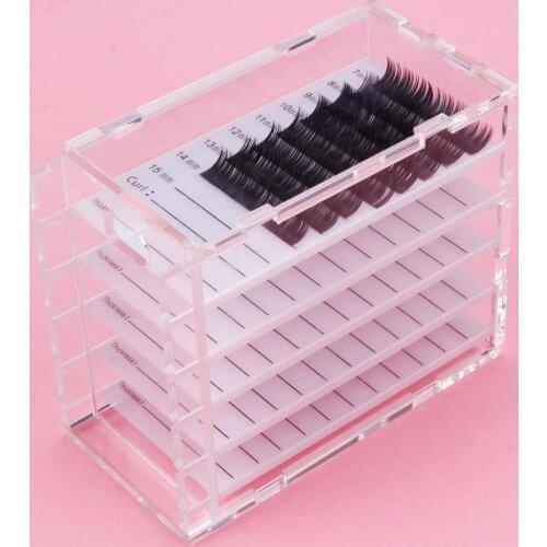 5 Layers Eyelash Storage Box Makeup Organizer False Eyelashes Glue Pallet Holders Grafting Lash Plate Transparent Box Dropship