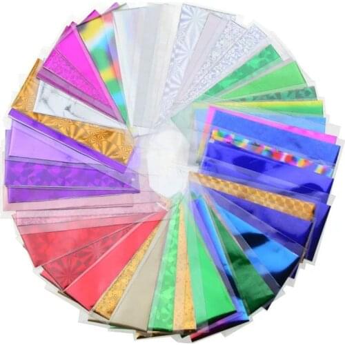 50pc Transfer Foil Nail Art, Nail Foil, 4X20cm Nail Art Transfer Foil Gradient Starry Sky Sticker Decal Holographic Paper foil