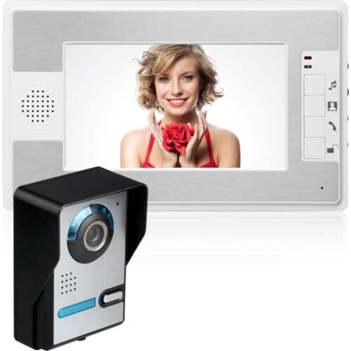7 Inch Video Door Phone Doorbell Intercom Kit 1-camera 1-monitor Night Vision with IR-CUT HD 700TVL Camera