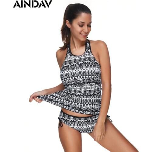 Aindav Black Two-piece Swimwear