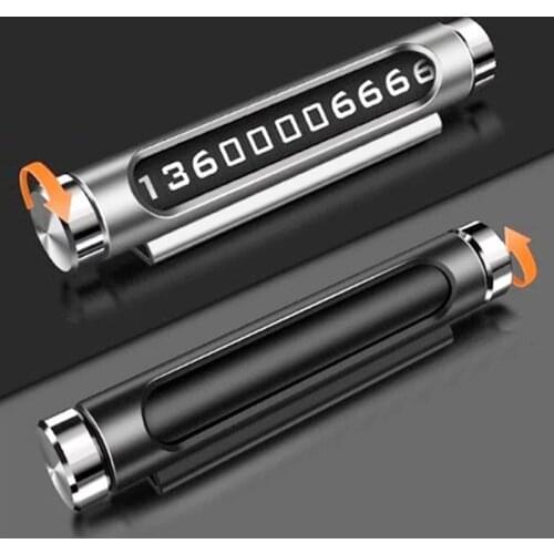 Car Temporary Parking Card Rotate Phone Number Plate Aluminum Stickers Universal Park Stop in Car-styling Goods Auto Accessories