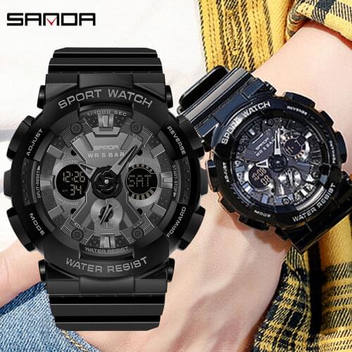 SANDA G style Sports Mens Watches Top Brand Luxury Military Quartz Watch Men Waterproof S Shock Wristwatches relogio masculino