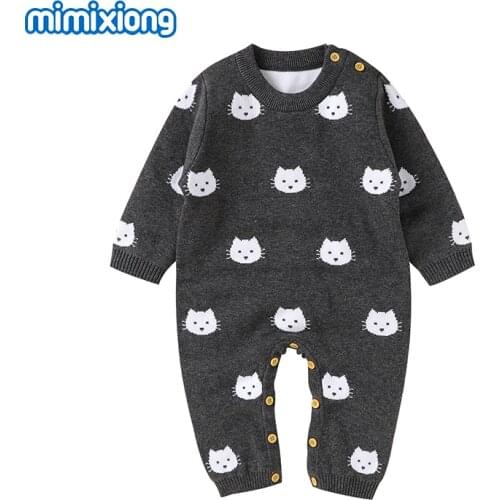 Baby Rompers Newborn Boys Girls Cotton Jumpsuits One Piece Long Sleeve Infant Unisex Overall Autumn Winter Children Knitted Wear
