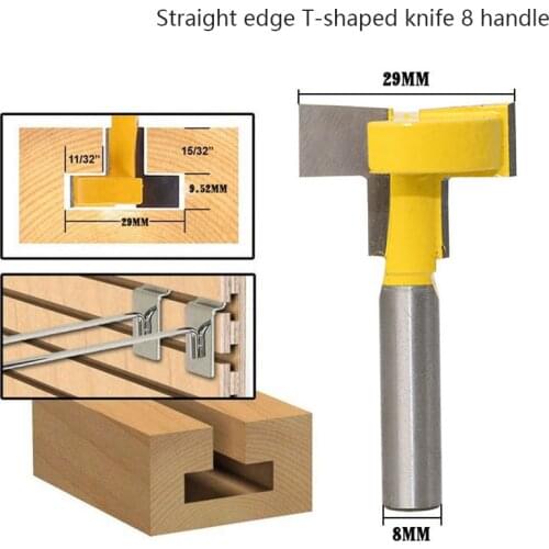 1Pcs Woodworker Lock Miter Router Bit 9.52*29*8mm Woodworking Drill Bit T-handle Shank Tenon Cutter Woodwork Milling Cutters