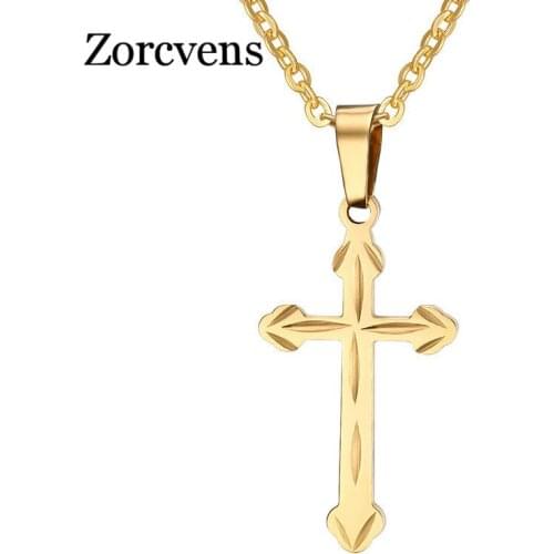Modyle Classic Simple Cross Pendant Necklace for Men Women Stainless Steel Jesus Religious Prayer Jewelry
