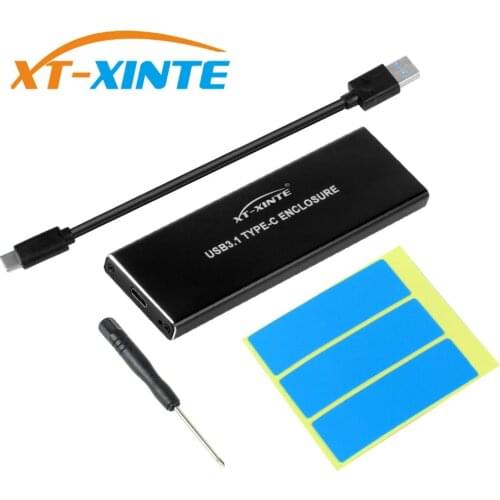 Aluminum alloy USB3.1 to M.2 SSD for NVME HDD Enclosure for NGFF PCIE to Type-C Connector Hard Disk Drive Case JMS583 Box
