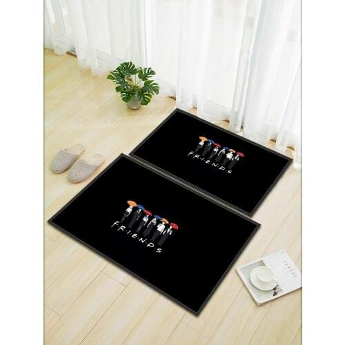 Kitchen Mat Bedroom Entrance Doormat Floor Mat 3D Printed Bathroom Balcony Decoration Rug Anti-slip Carpet Friends Door Mat