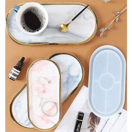 Furniture Products Ellipse Box Practical Ashtray Coaster Flexible Silicone Mold Epoxy Resin Craft Clay Resin Molds Plaster Molds