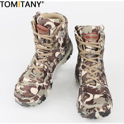 2020 Outdoor Men Camouflage Hiking Shoes Military Army Tactical Combat Desert Winter Non-slip Wear-resistant Size 38-46 Shoes