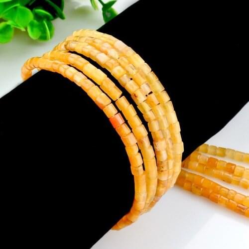 Natural Huang Dongling Cylindrical Loose Beads 4x4mm Semi-finished Small Beads Making Necklace DIY Bracelet Accessories 40cm