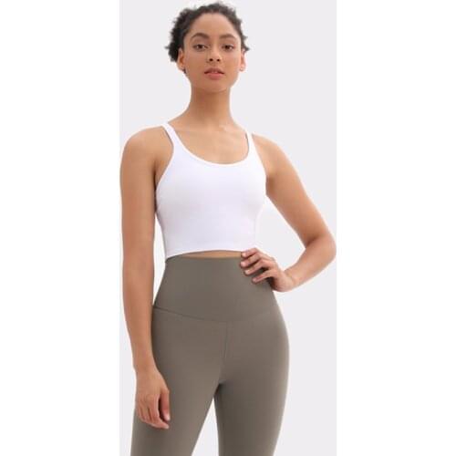 New Yoga Vest Chest Pad Moisture Wicking Vest Sports Underwear Nude Yoga Top