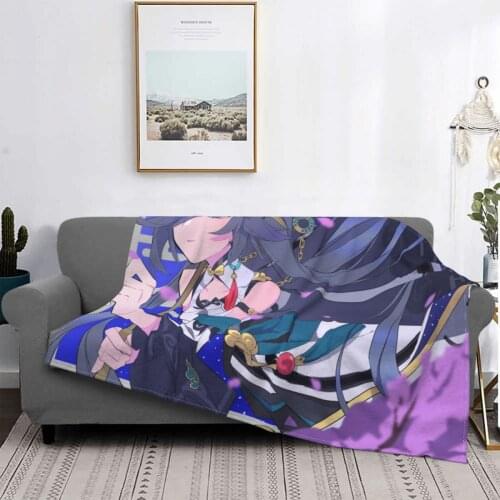 Honkai Impact 3 Anime Blanket Fleece Print Pretty Girl Multi-function Ultra-Soft Throw Blanket for Sofa Travel Bedding Throws