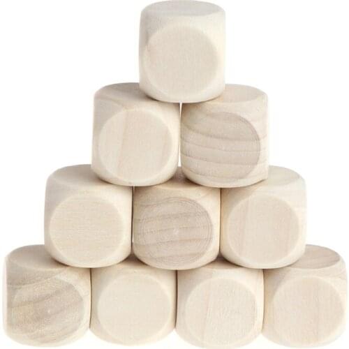 Original Wood Dice 10mm 12mm 14mm 16mm 18mm Blank Faces Kid Toys Game 6 Sided Dice