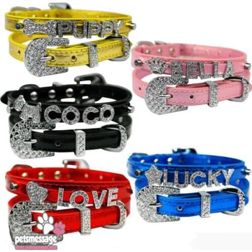 Free Shipping Dog Collars Leashes Personalized 10mm Slider Charm Crystal Pet Collars DIY Fashion Dog Collar Products 1pcs/lot