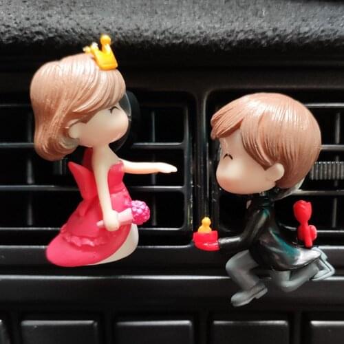 Lovely Couple Girl Boy Car Air Vent Freshener Essential Oil Perfume Clip Scent Aromas Diffuser Decor Auto Interior Accessories