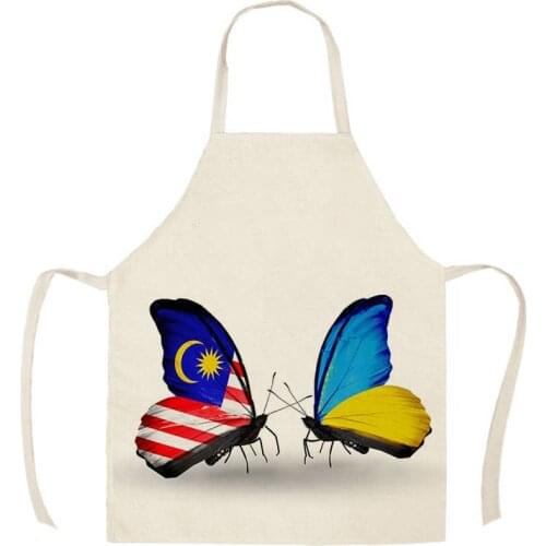 Paris London Sexy Lips Kitchen Aprons for Woman Man Home Cooking Baking Shop Cleaning Cotton Linen Apron WQ1739