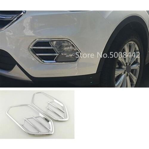 Car Body Front Fog Light Lamp Detector Frame Stick Styling ABS Chrome Cover Trim 2pcs For Ford Kuga Escape 2017 2018 2019 2020