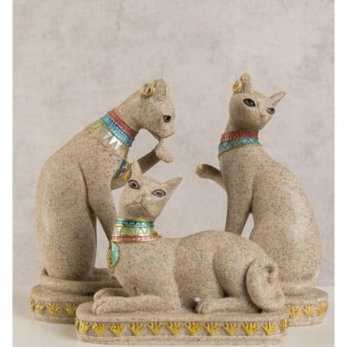 Crafts Egyptian cat resin ornaments creative home decoration ornaments gift resin ornaments Statuettes Sculpture