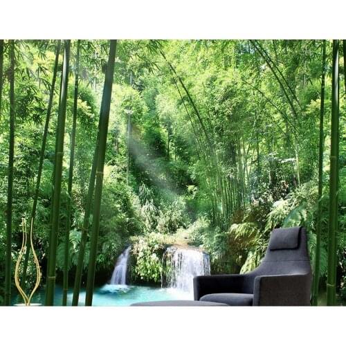 Custom 3d modern photo wallpaper bamboo forest 3d mural wallpaper 3d wall paper photo murals living room