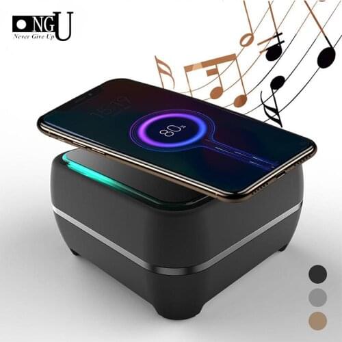 10W Fast Wireless Charger mobile phone For Samsung for Huawei for iPhone Portable Mini Speaker Bluetooth 4.0 Music Wooden Stereo