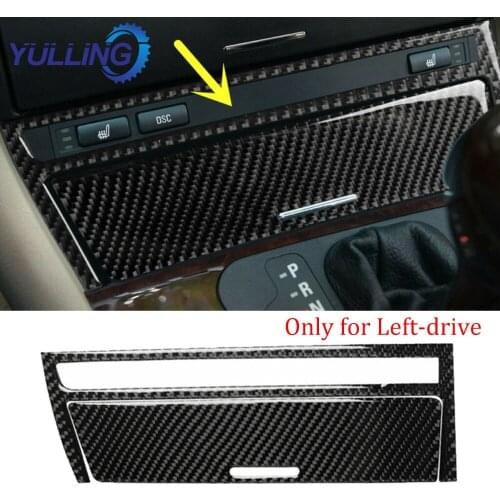 Sale 2PCS Carbon Fiber Car Interior Central Cover Decor Trim For BMW Old 3 Series E46 1998-2005 Central Strip Cover Car Accesso