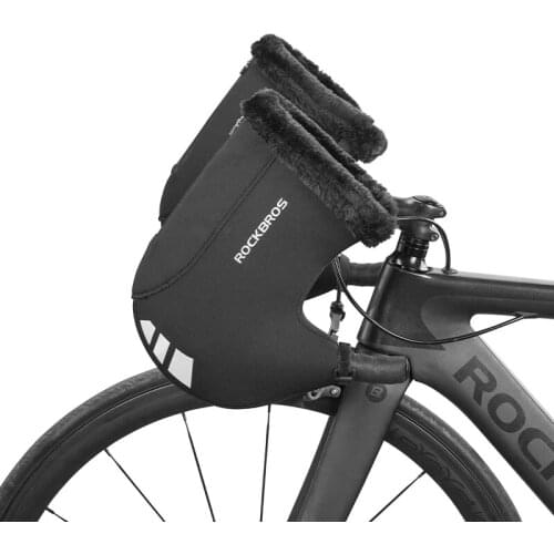 ROCKBROS Thicken Warm Cycling Gloves Winter Windproof Bicycle Guantes Reflective Strip Rainproof Gloves MTB Road Bike Accessory