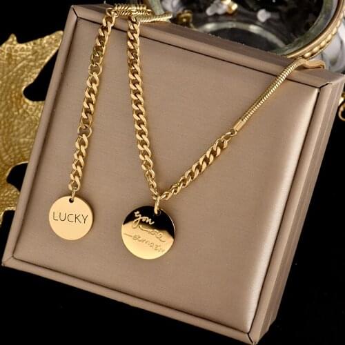 316L Titanium stainless steel inserts No fading chain Upscale jewelry METAL Necklace fashion charm Light luxury gift women