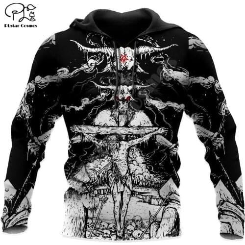 PLstar Cosmos Satan Devil Ghost Gothic Skull Funny Casual Pullover NewFashion Streetwear 3DPrint Men/Women Jacket Zip Hoodies 16