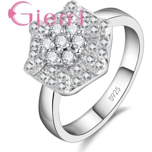 Hot Sale Flower Shape Austrian Crystal Stone Ring For Women Anniversary Party Accessoriesand Cubic Zirconia