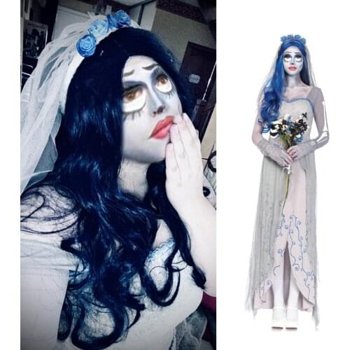 Dress for Female Masquerade Cosplay Devil Costumes Corpse Ghost Bride Clothes Halloween Women Scary Vampire Witch Suits
