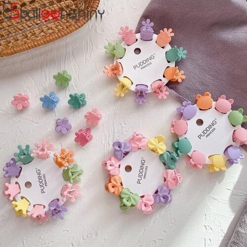 Balleenshiny 10PCS Cute Colorful Flower Star Small Hair Claws For Girls Sweet Headband Hair Clips Kids Fashion Hair Accessories