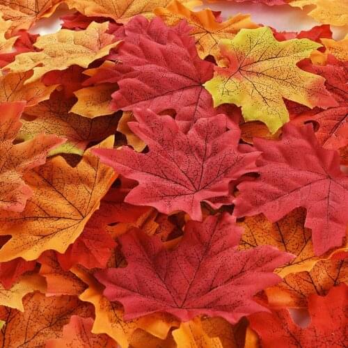 200x Artificial Maple Leaves Fall Leaf DIY Craft Wedding Thanksgiving Decor