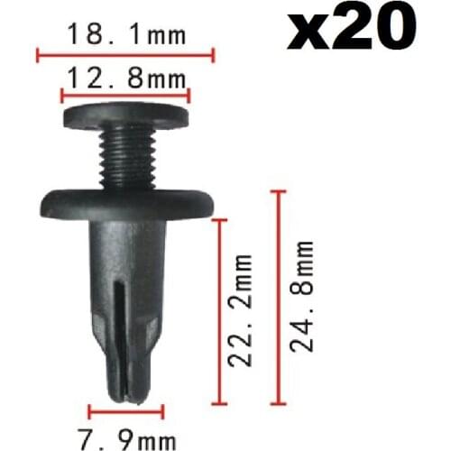 20x For Honda Rock panel fixed expansion nail / Nylon Retainer Clip