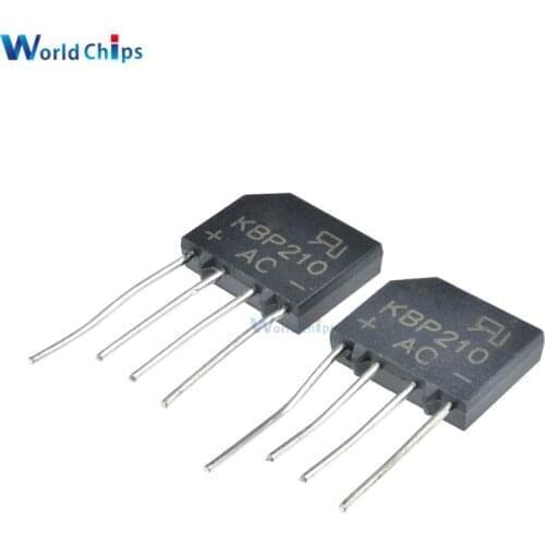 10PCS KBP210 2A 1000V Bridge Rectifier Diode Single Phase Bridge Rectifier