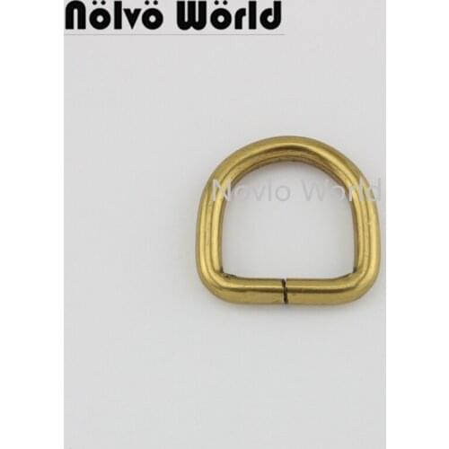 7 pieces,4mm wire,3/4 Inch Dull Gold round edge non welded d ring, 3/4" purse strap d rings,metal factory supplier