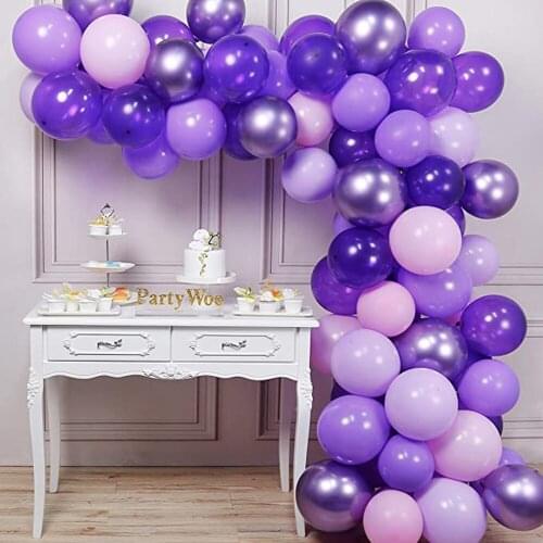 73Pcs/Lot Purple Balloons Garland Arch Kit Latex Balloons Birthday Party Decorations Baby Shower Bride To Be Wedding Supplies
