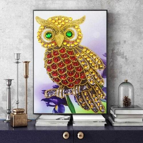 Owl Special Shaped DIY 5D Diamond Painting Full Drill Crystal Diamond Embroidery Rhinestone Pasted Resin Cross Stitch Kit Craft