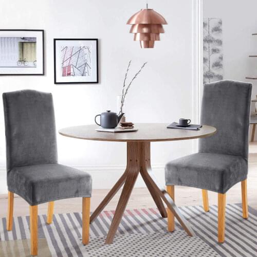 1pc Velvet Dining Chair Cover Spandex Elastic Chair Slipcover Dining Room Chair Covers Seat Case For Wedding Hotel Banquet